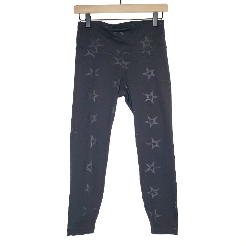 GapFit Star Print Workout Capris Leggings Crops S Black‎ Gap Fit